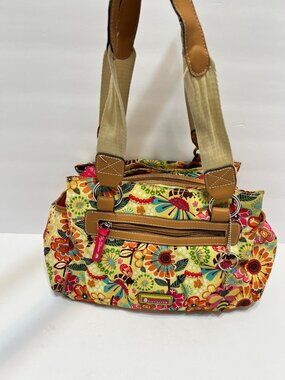 Lily Bloom Floral Bee Tote Bag Busy Bee Recycled Polyester Vinyl Trim Boho Y2K